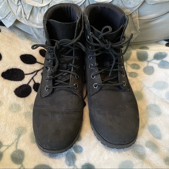 TIMBERLAND Ortholite Lace Up Short Black Boots 6 - Picture 4 of 7